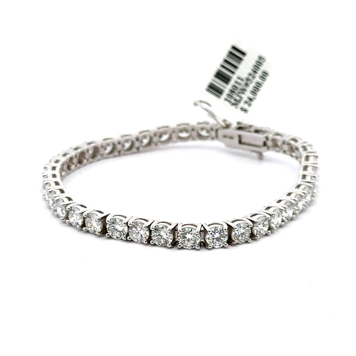 14k White Gold 12.50CT lab grown Diamond Tennis Bracelet 16.5g, 7", S108011
