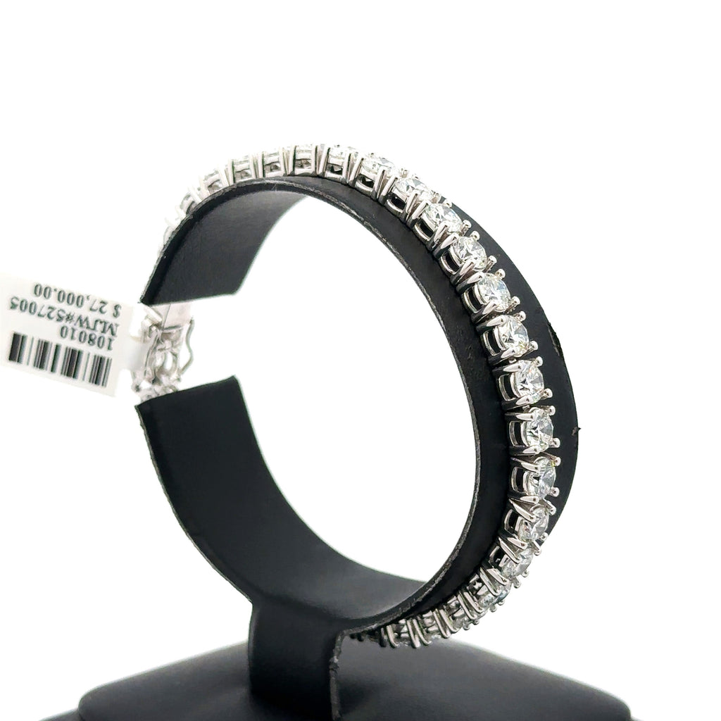 14k White Gold 14.00 CT lab grown Diamond Tennis Bracelet 17.3g, 7", S108010