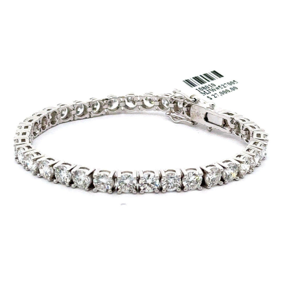 14k White Gold 14.00 CT lab grown Diamond Tennis Bracelet 17.3g, 7", S108010