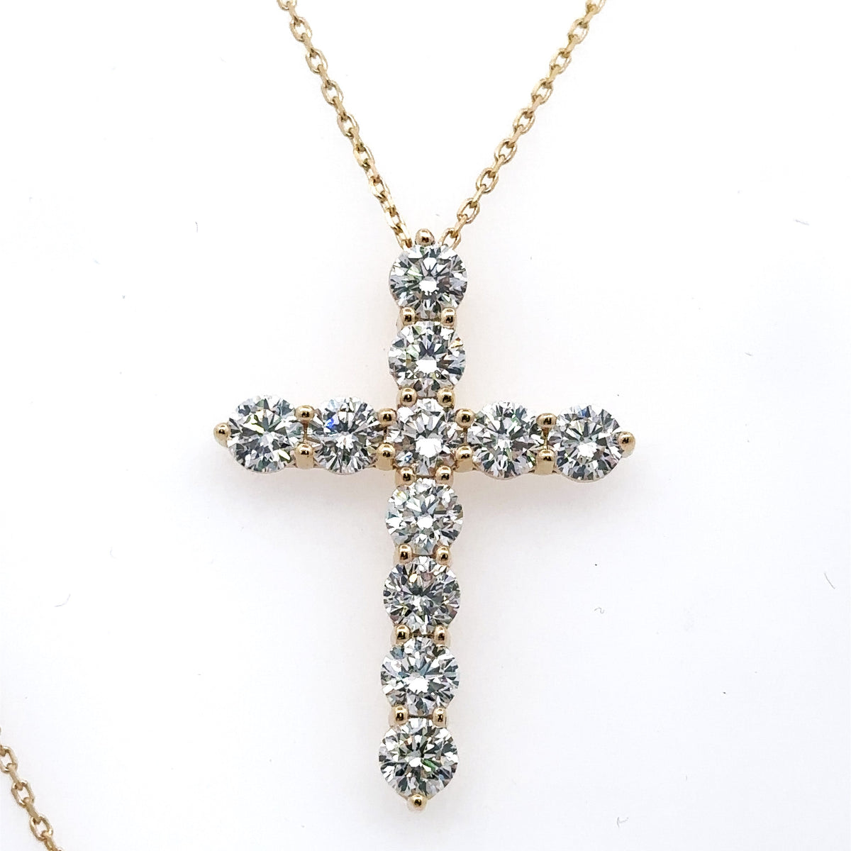 14k Yellow Gold 6.00CT Lab Grown Diamond Cross Pendant, 6.8gm S108009