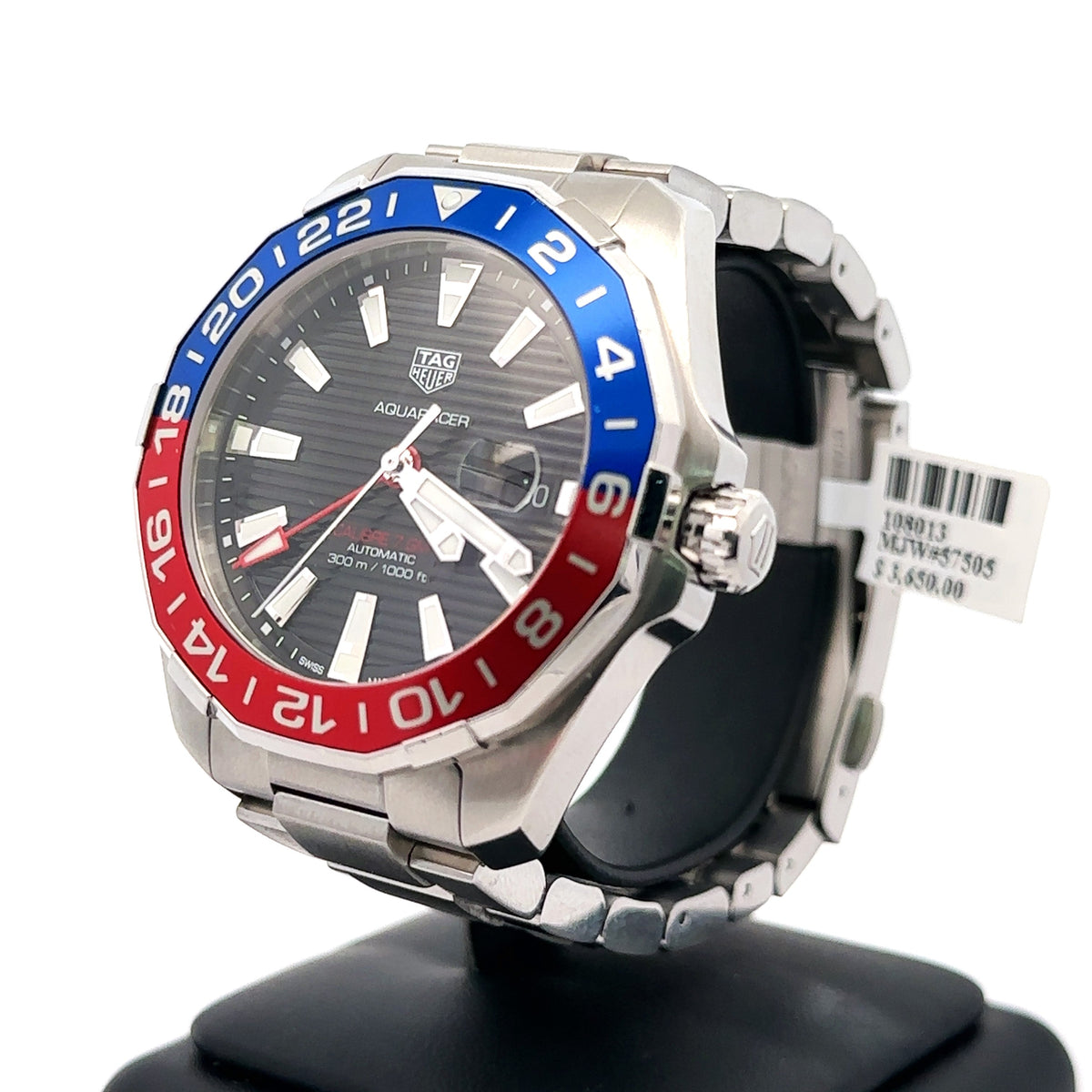 TAG HEUER AQUARACER Automatic Pepsi Bezel, 43mm, Steel WAY201F.BA0927 Pre owned