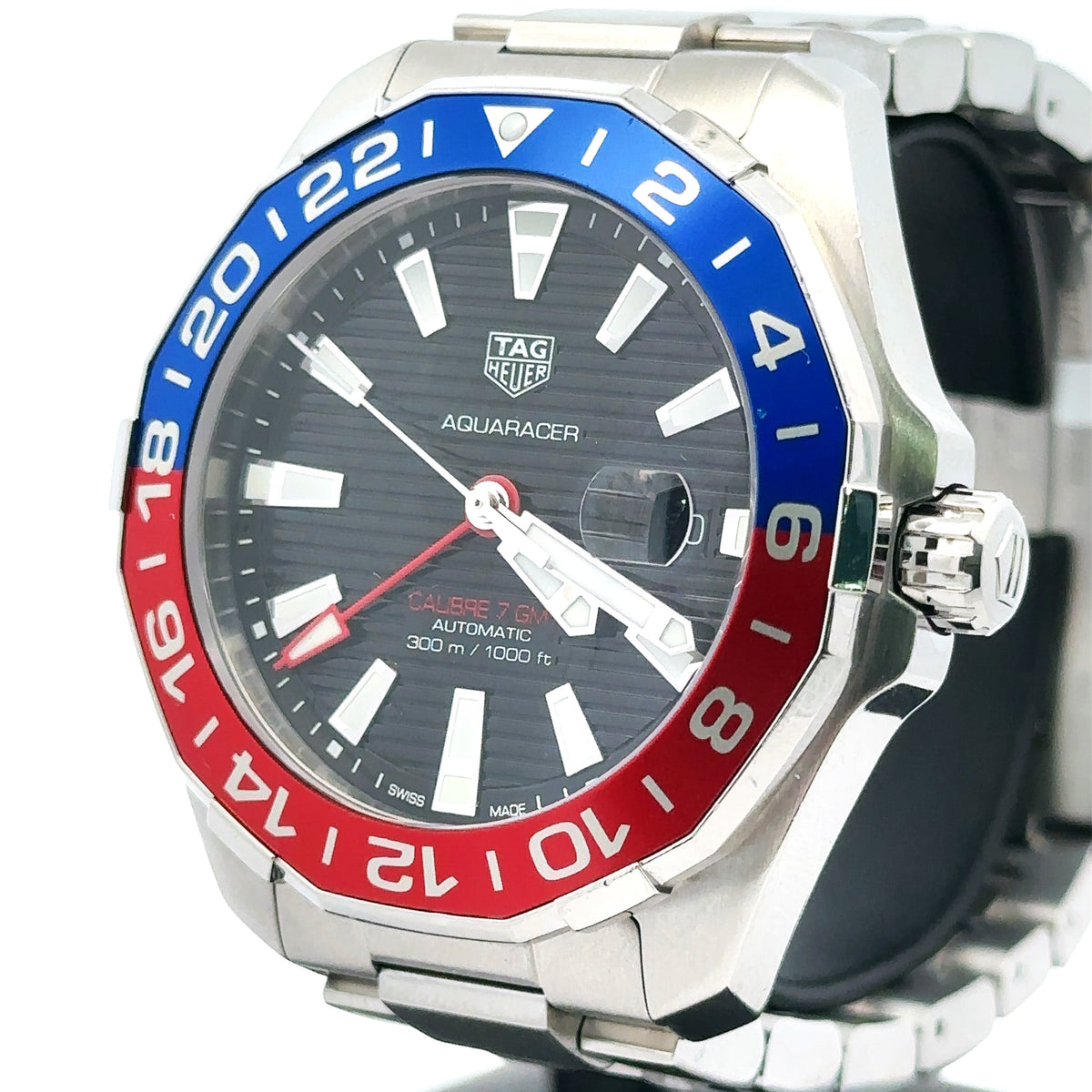 TAG HEUER AQUARACER Automatic Pepsi Bezel, 43mm, Steel WAY201F.BA0927 Pre owned
