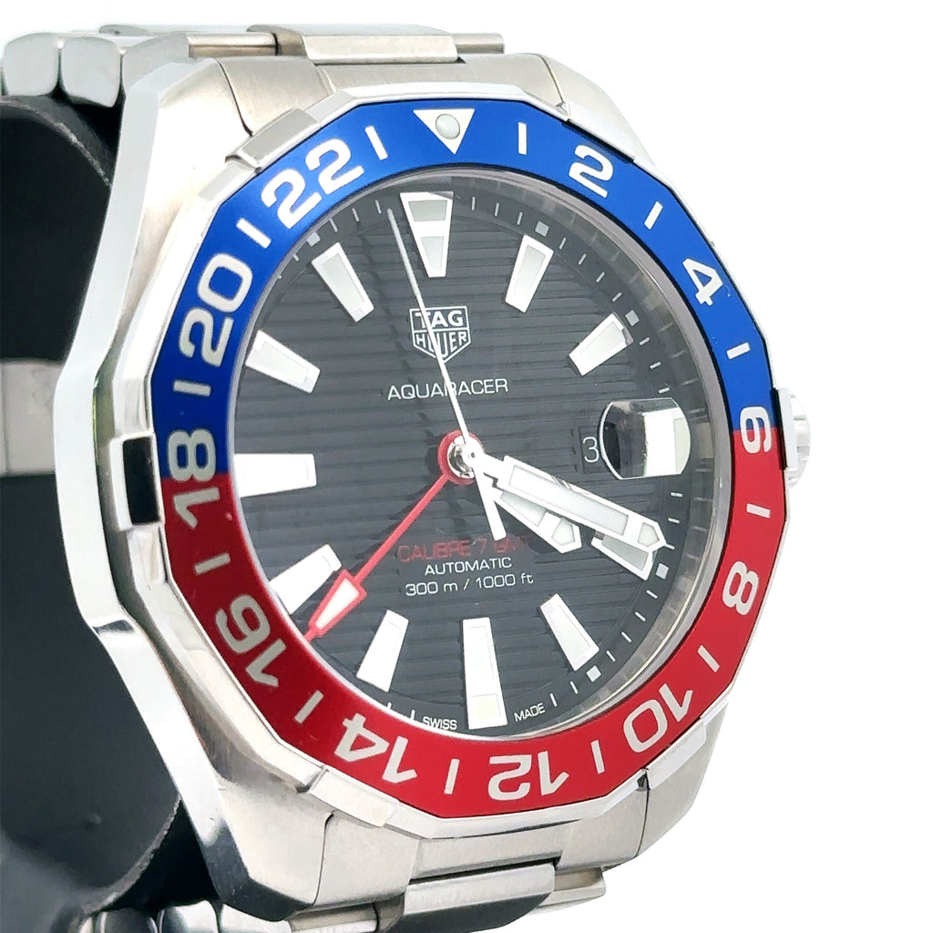 TAG HEUER AQUARACER Automatic Pepsi Bezel, 43mm, Steel WAY201F.BA0927 Pre owned