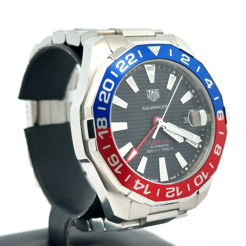 TAG HEUER AQUARACER Automatic Pepsi Bezel, 43mm, Steel WAY201F.BA0927 Pre owned