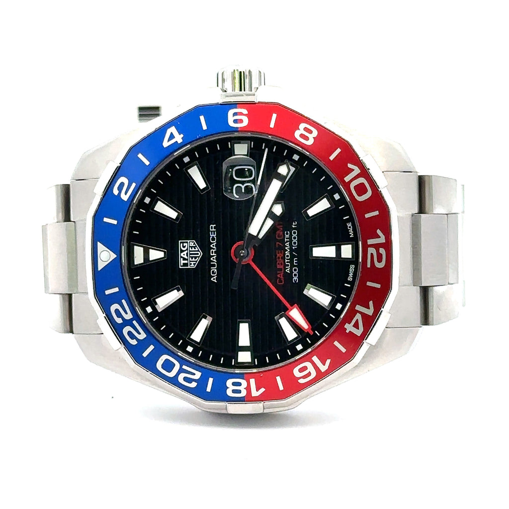 TAG HEUER AQUARACER Automatic Pepsi Bezel, 43mm, Steel WAY201F.BA0927 Pre owned