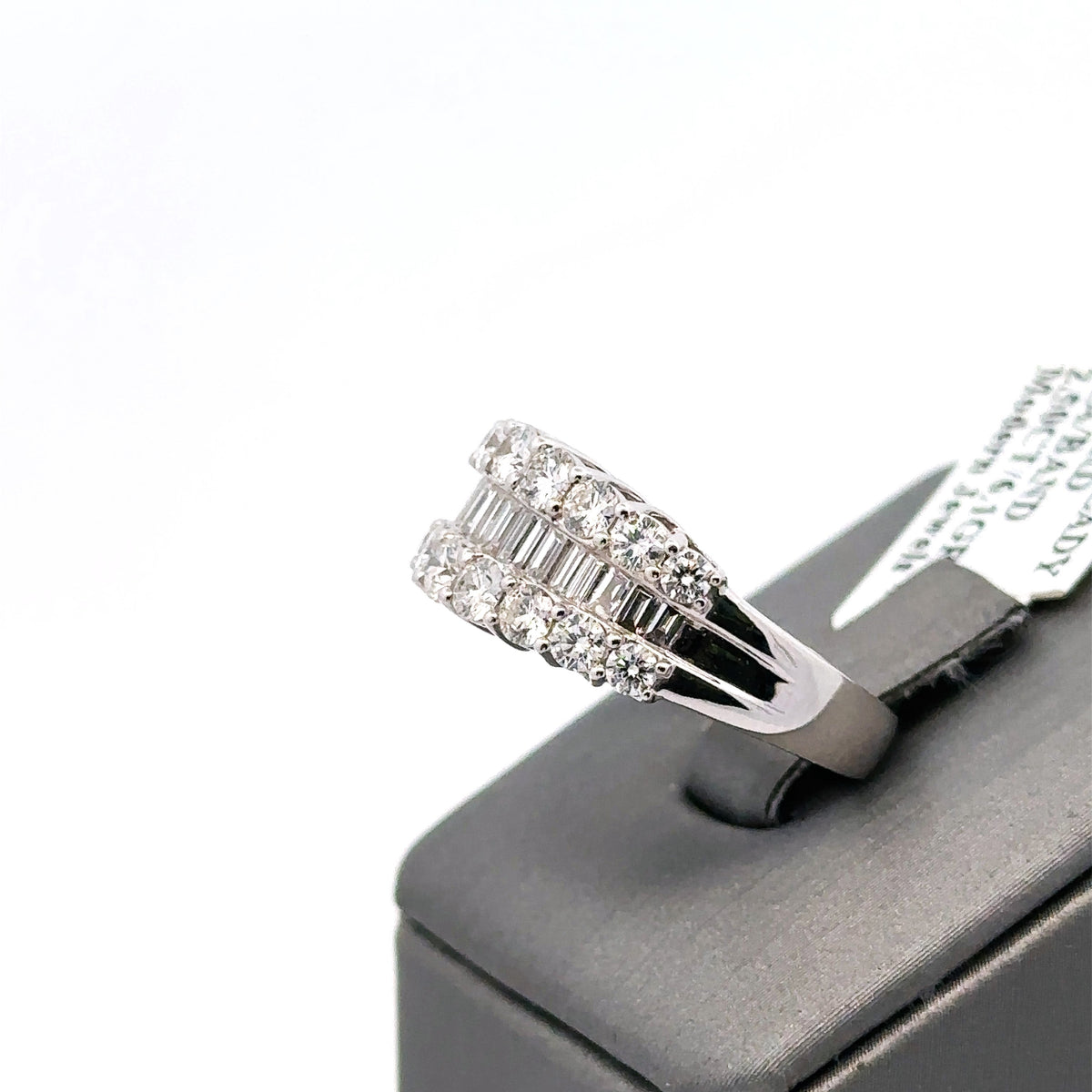 Fancy Ladies 14k White Gold 2.35CT Diamond Band 6.1g Size 7 S16176