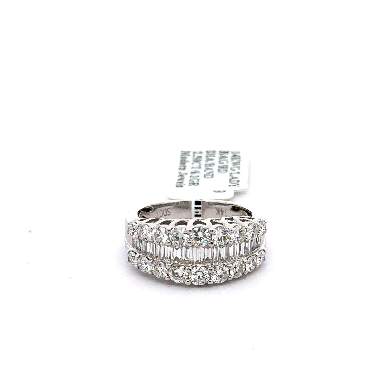 Fancy Ladies 14k White Gold 2.35CT Diamond Band 6.1g Size 7 S16176