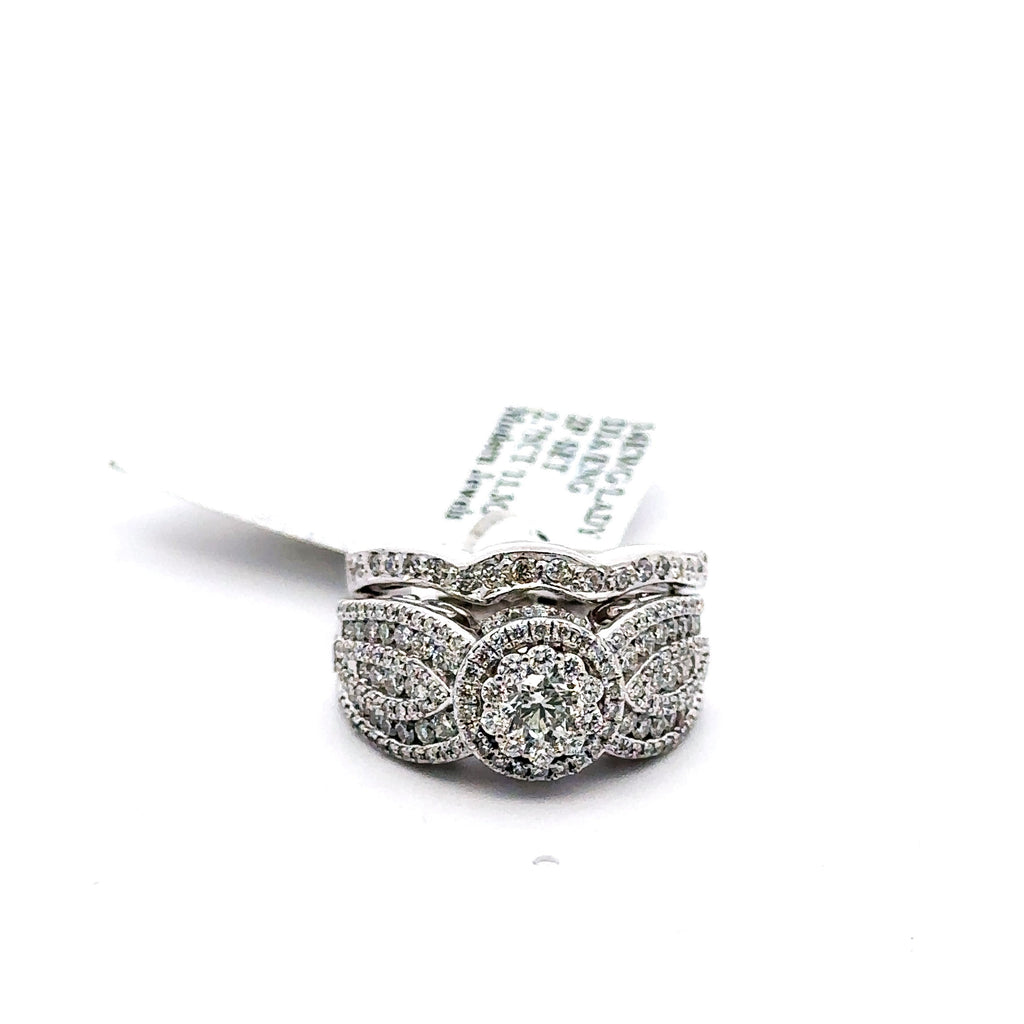 14k White Gold 2.60CT Diamond Engagement Ring Set, Size 7.25, 11.3g S16177
