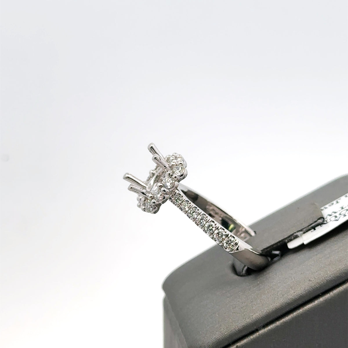 Platinum 1.00CT Diamond Halo Engagement Ring Mounting, 7.4gm, Size 6.5, S16188