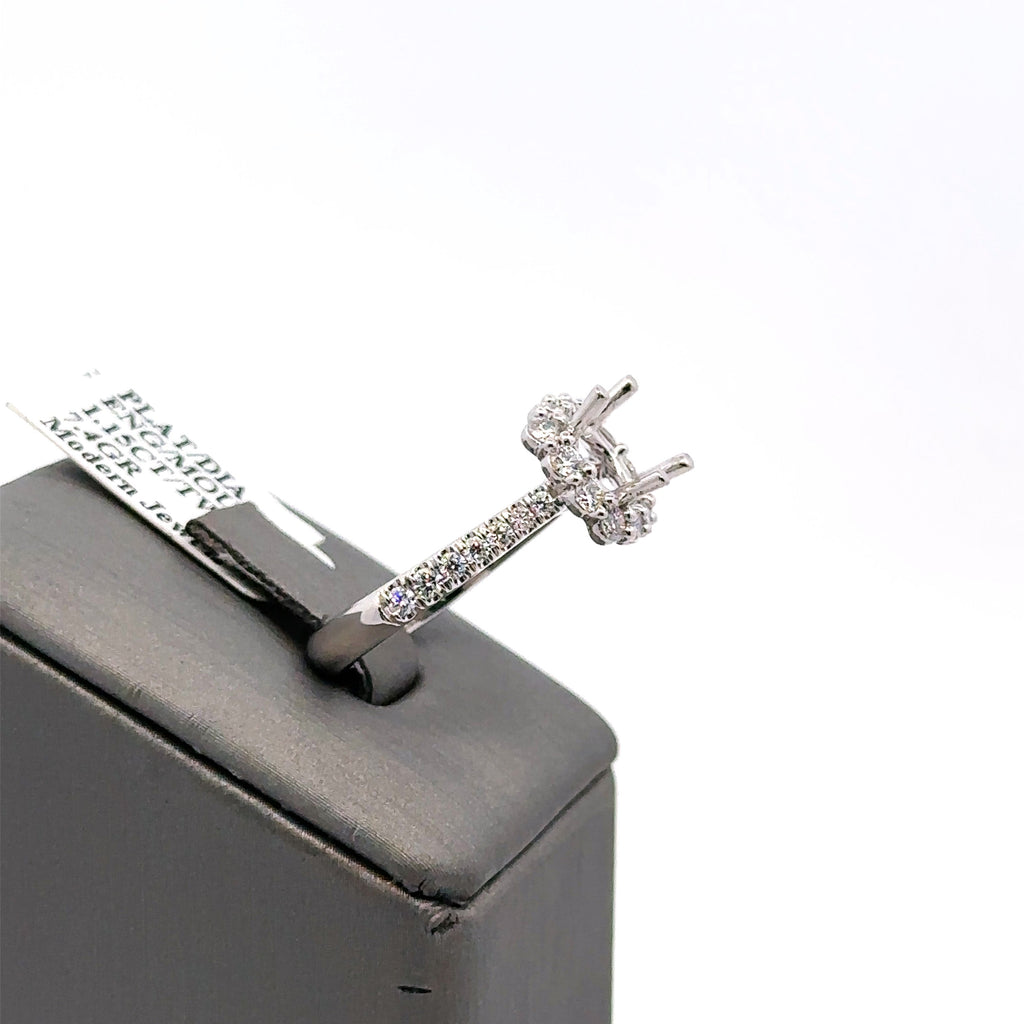 Platinum 1.00CT Diamond Halo Engagement Ring Mounting, 7.4gm, Size 6.5, S16188