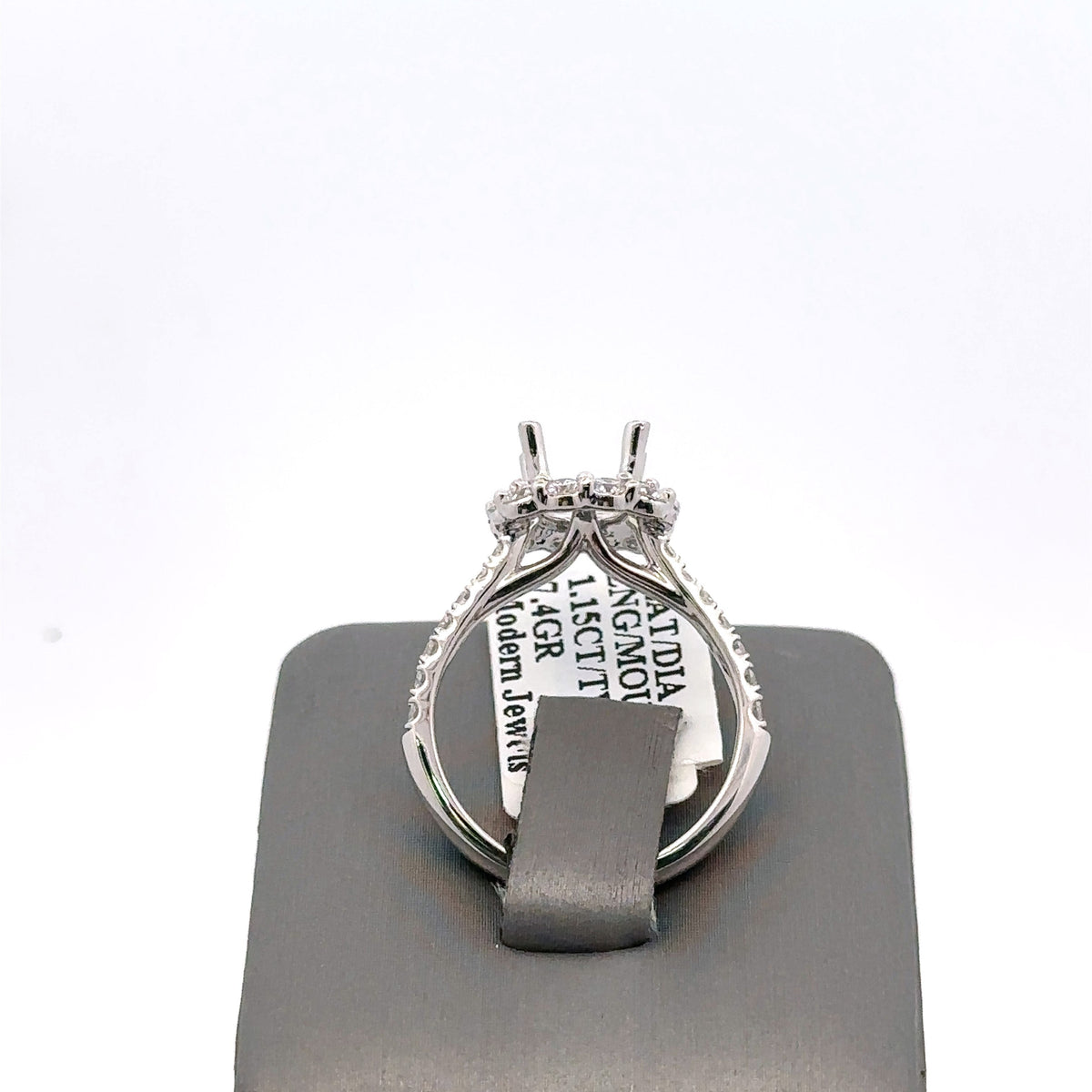 Platinum 1.00CT Diamond Halo Engagement Ring Mounting, 7.4gm, Size 6.5, S16188