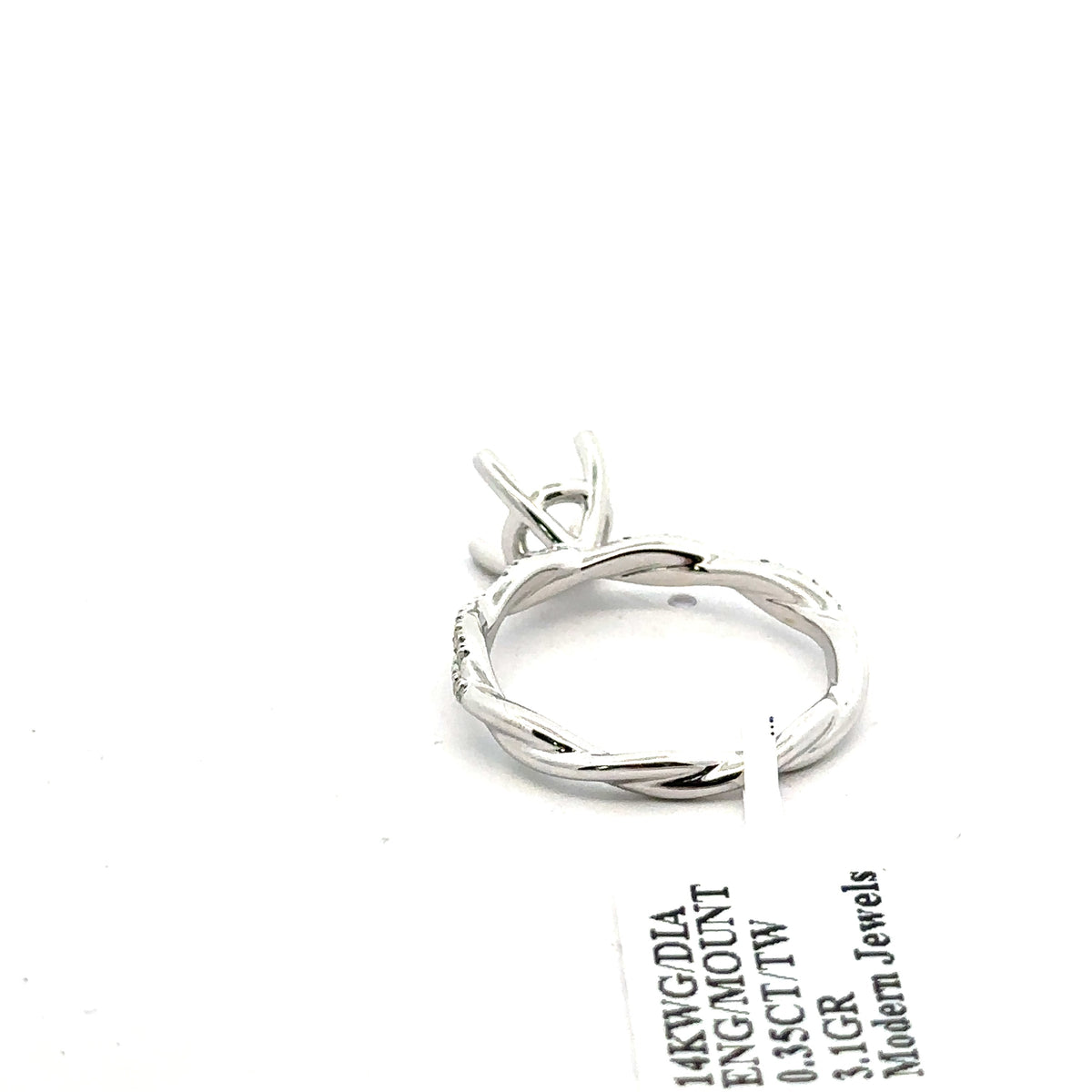14k White Gold 0.20CT Diamond Engagement Ring Mounting, 3.1gm, Size 6.75, S16185
