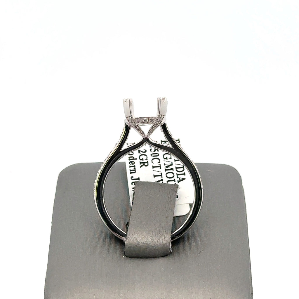 Platinum 0.35CT Diamond Engagement Ring Mounting, 6.2gm, Size 6.5, S16187