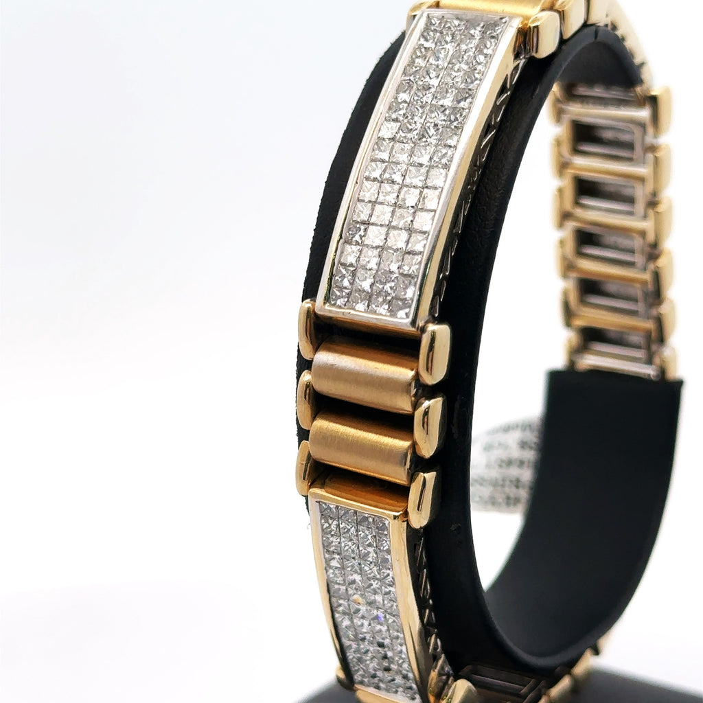 14k Yellow Gold 6.50Ct Men's Diamond Bracelet, 8.5", 58.7g, S107865