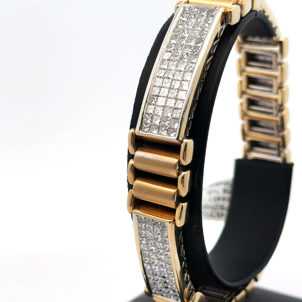 14k Yellow Gold 6.50Ct Men's Diamond Bracelet, 8.5", 58.7g, S107865