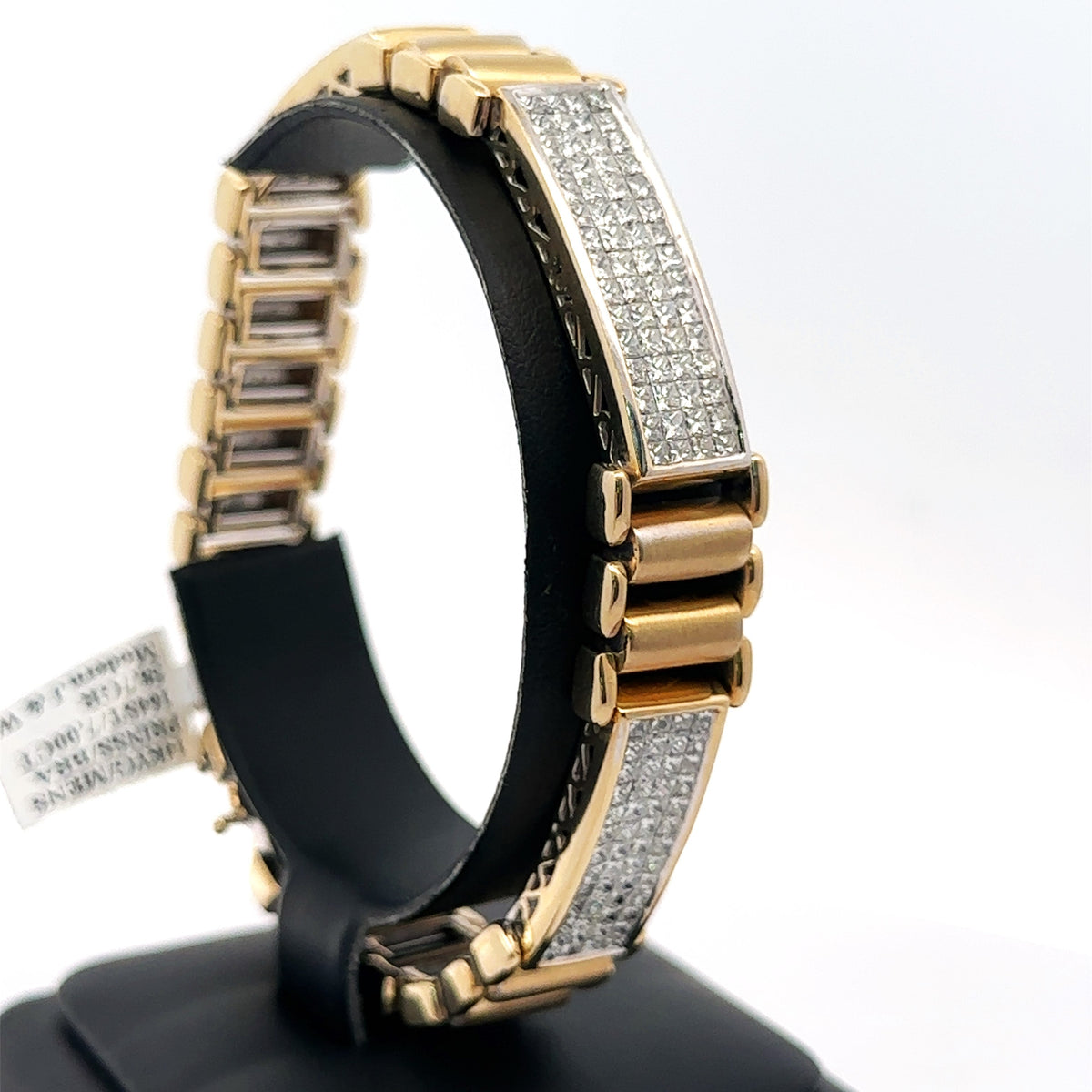 14k Yellow Gold 6.50Ct Men's Diamond Bracelet, 8.5", 58.7g, S107865