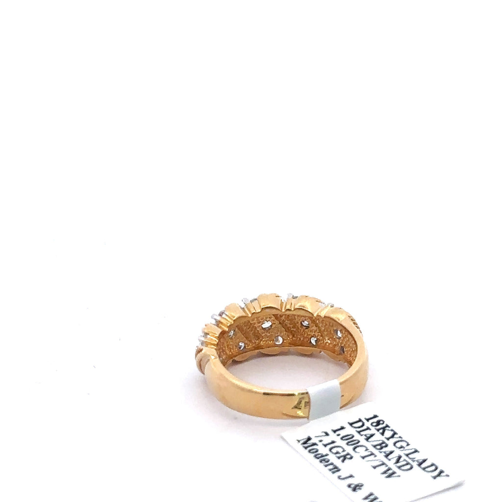 18k Yellow Gold 0.85CT Ladies Diamond Band, 7.1gm Size 6. S108036