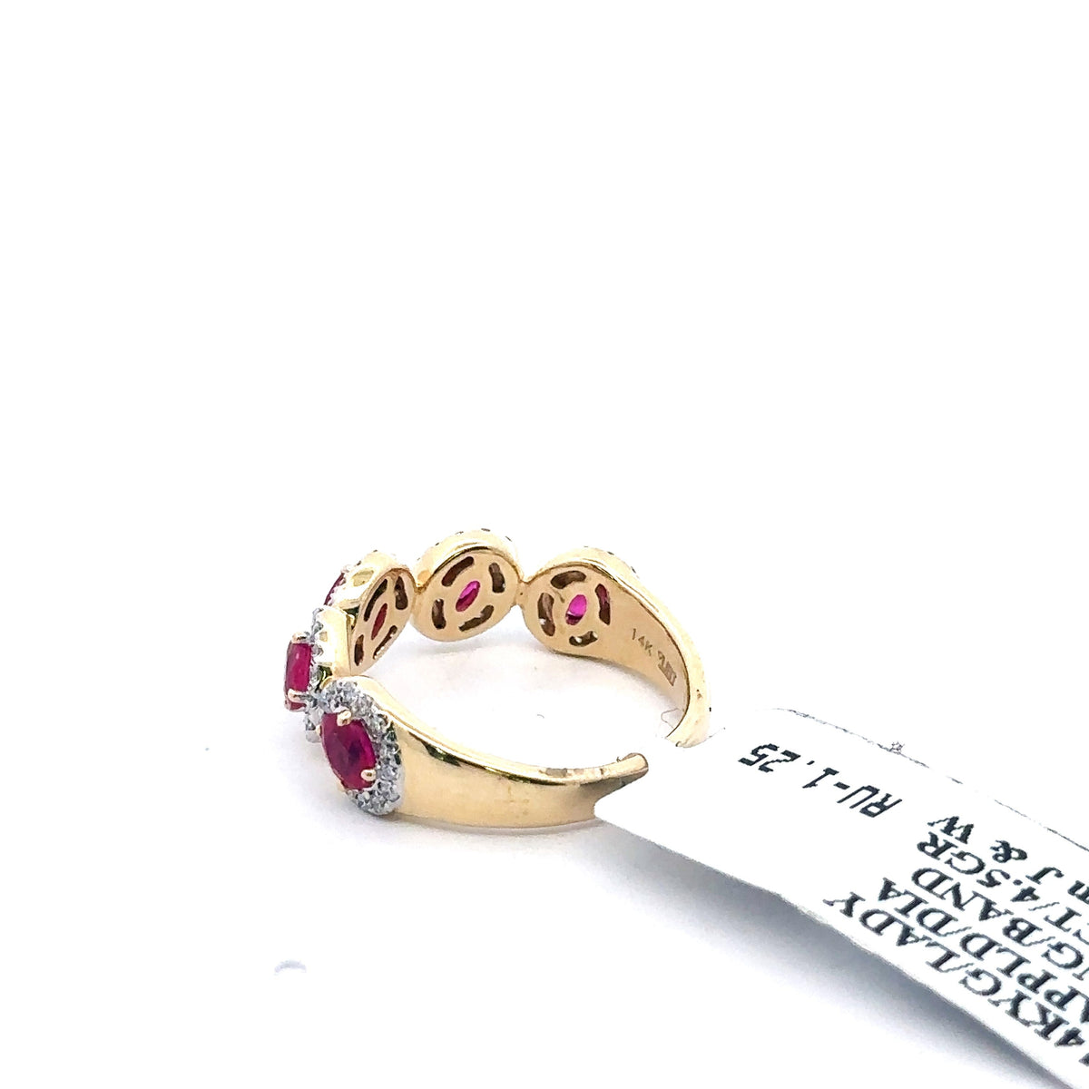 14k Yellow Gold 1.35 CT Diamond & Ruby Ladies Band, 4.5gm, Size 7.25 S108035