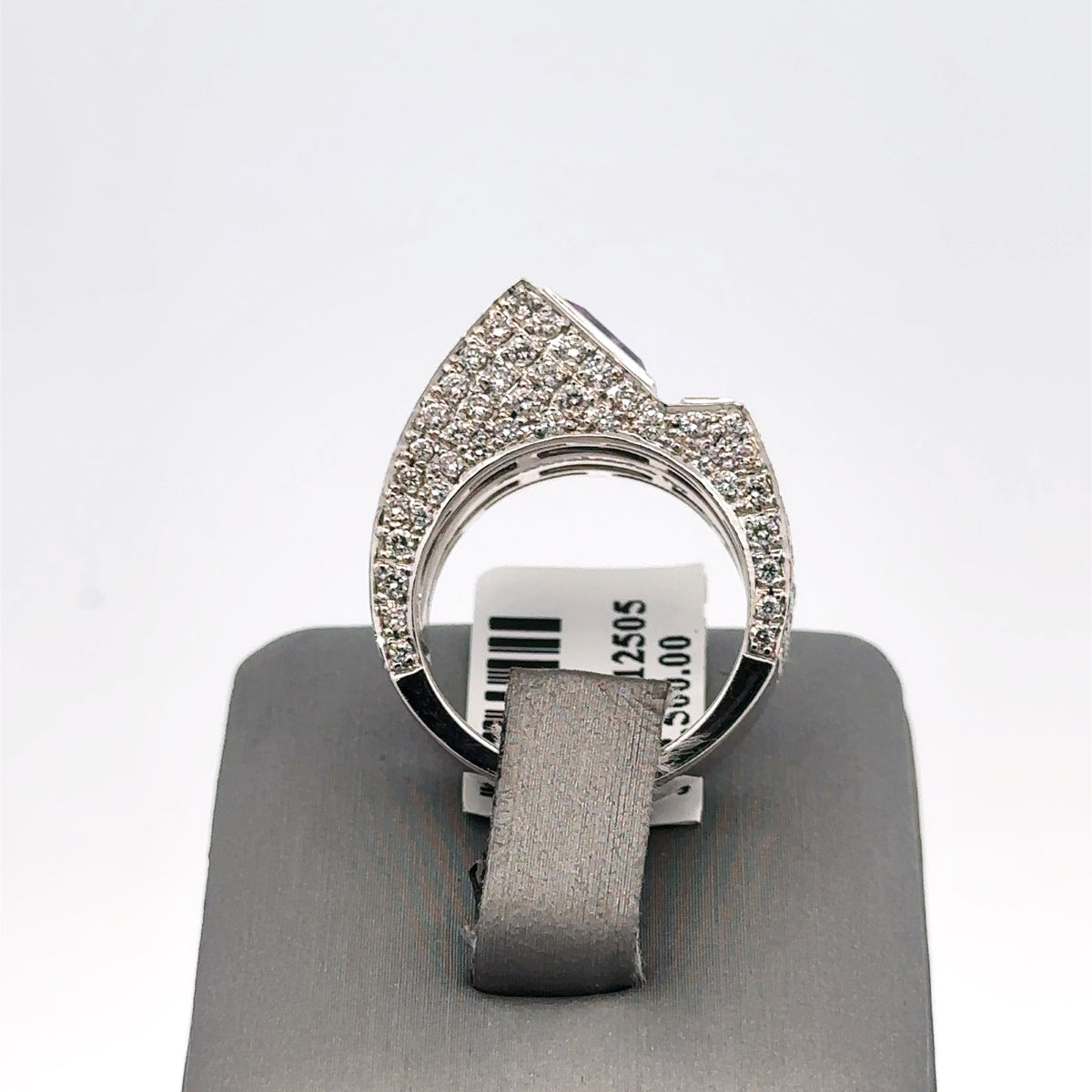 18k White Gold 2.00 CT Amethyst & Diamond Ladies Ring, 12.2gm, S 6.5 S108044