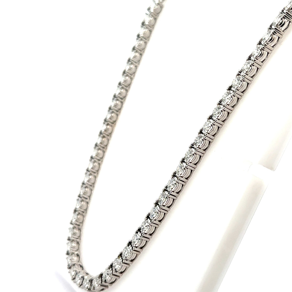 14k White Gold 9.35Ct Diamond Tennis Bolo adjustable Necklace, 32.4g,  S108063