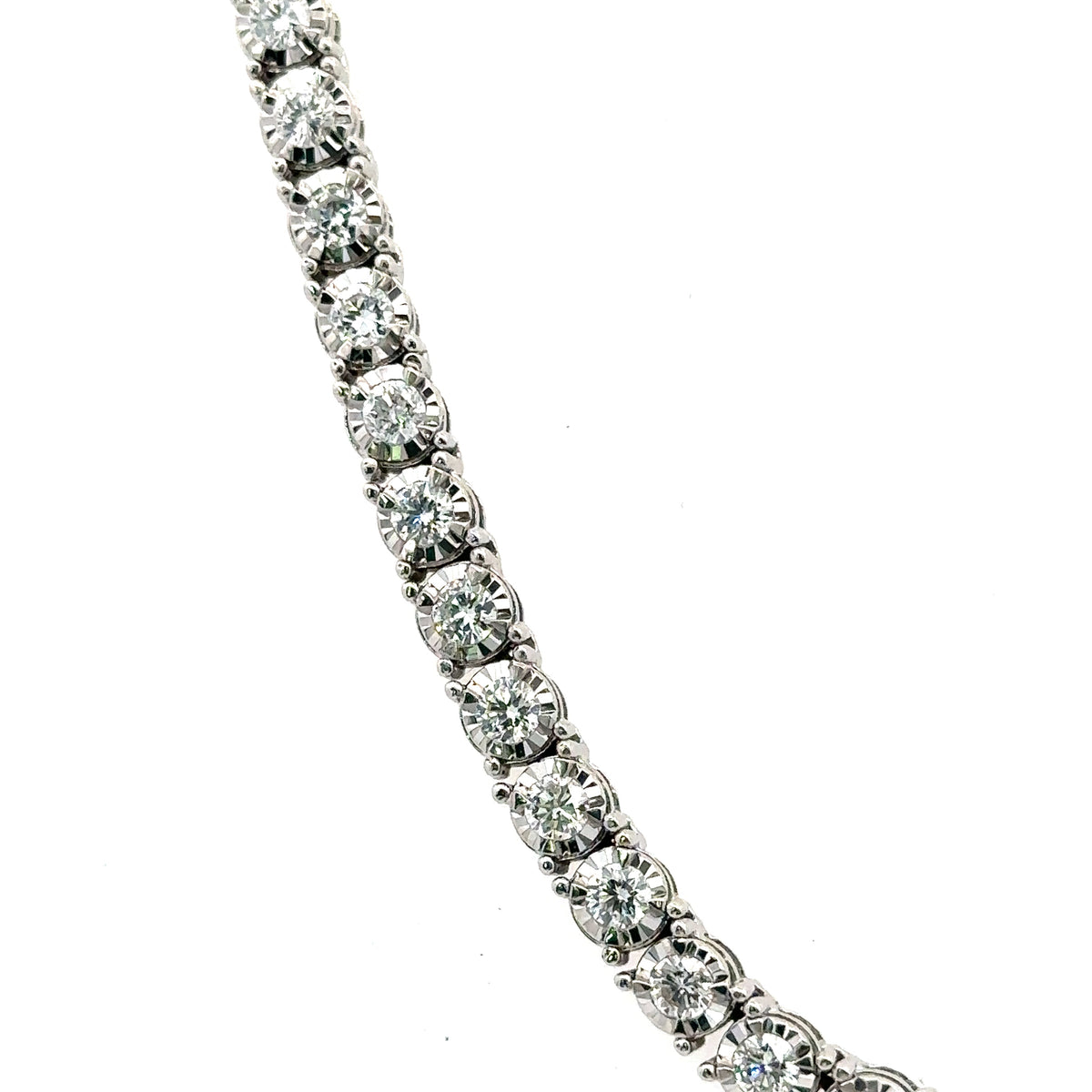 14k White Gold 6.00Ct Diamond Tennis Bolo adjustable Necklace, 27.7g, S108060