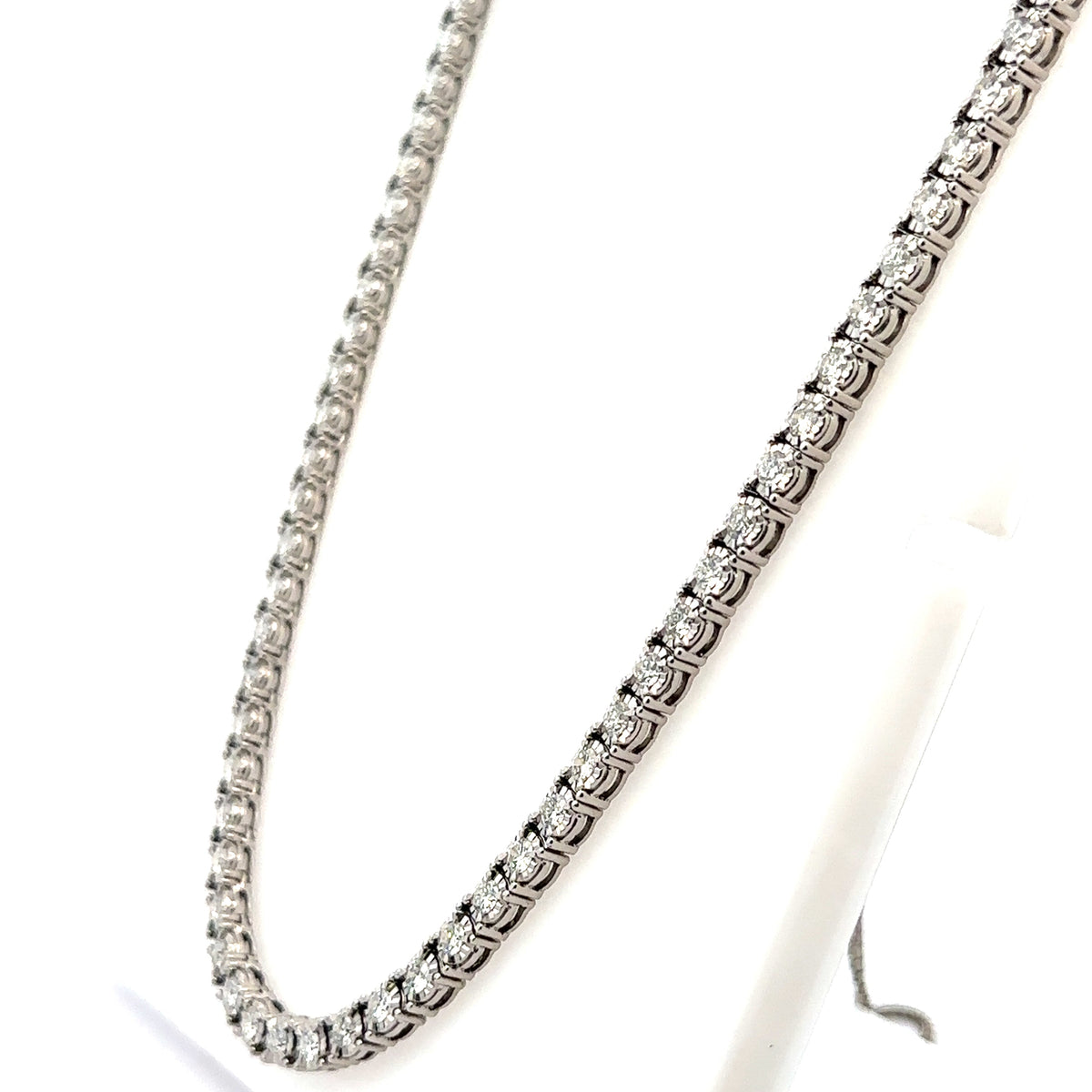 14k White Gold 6.00Ct Diamond Tennis Bolo adjustable Necklace, 27.7g, S108060
