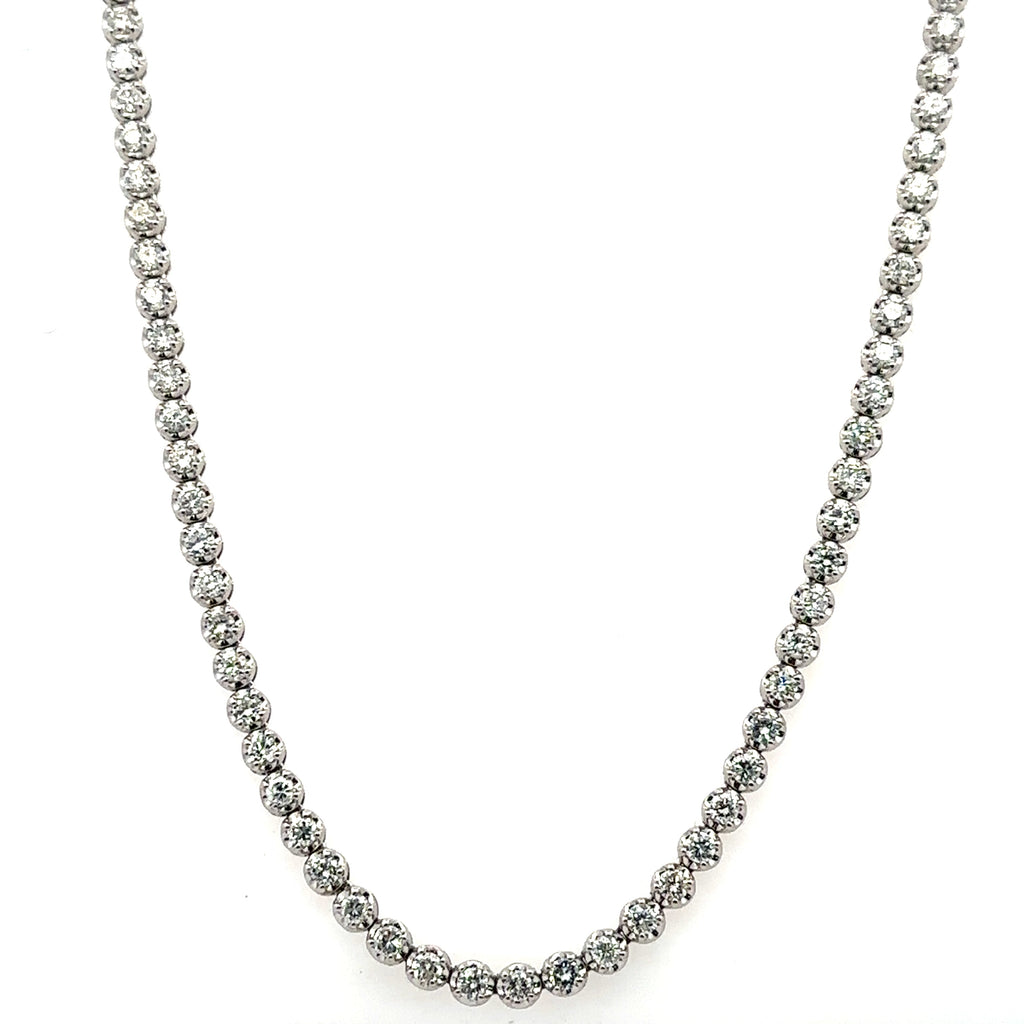 14k White Gold 6.00Ct Diamond Tennis Bolo adjustable Necklace, 17.3g,  S108059