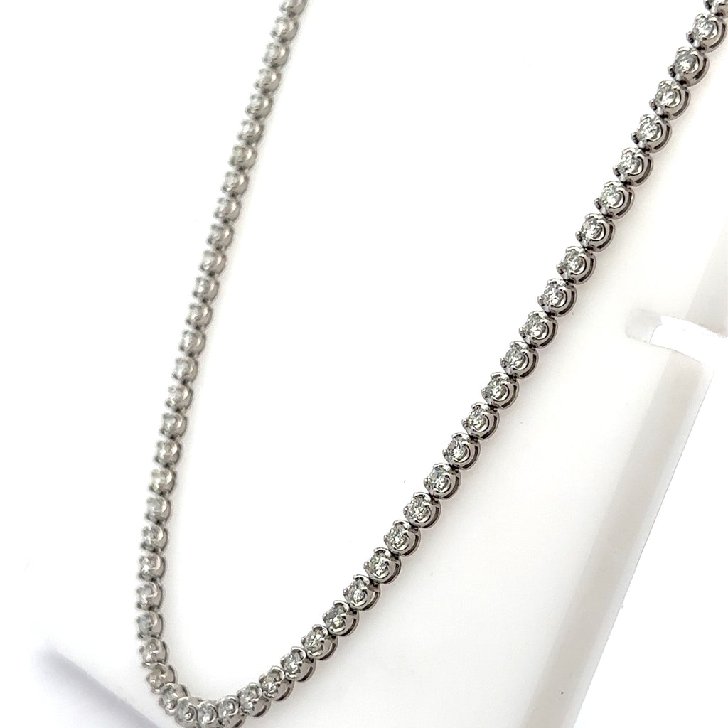 14k White Gold 6.00Ct Diamond Tennis Bolo adjustable Necklace, 17.3g,  S108059
