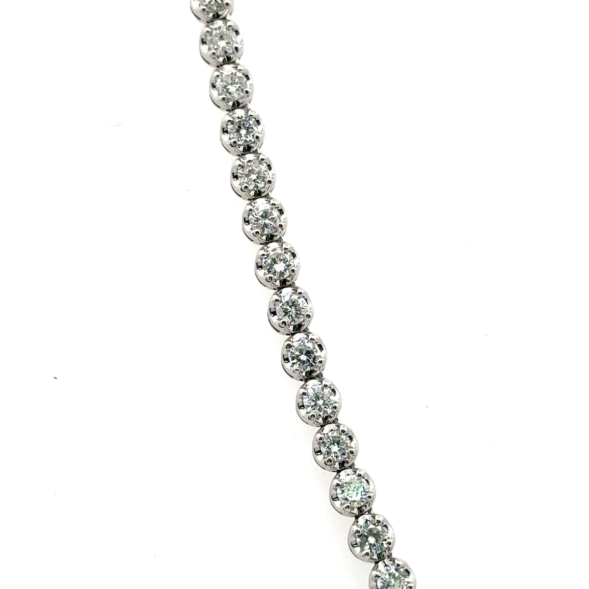 14k White Gold 6.00Ct Diamond Tennis Bolo adjustable Necklace, 17.3g,  S108059