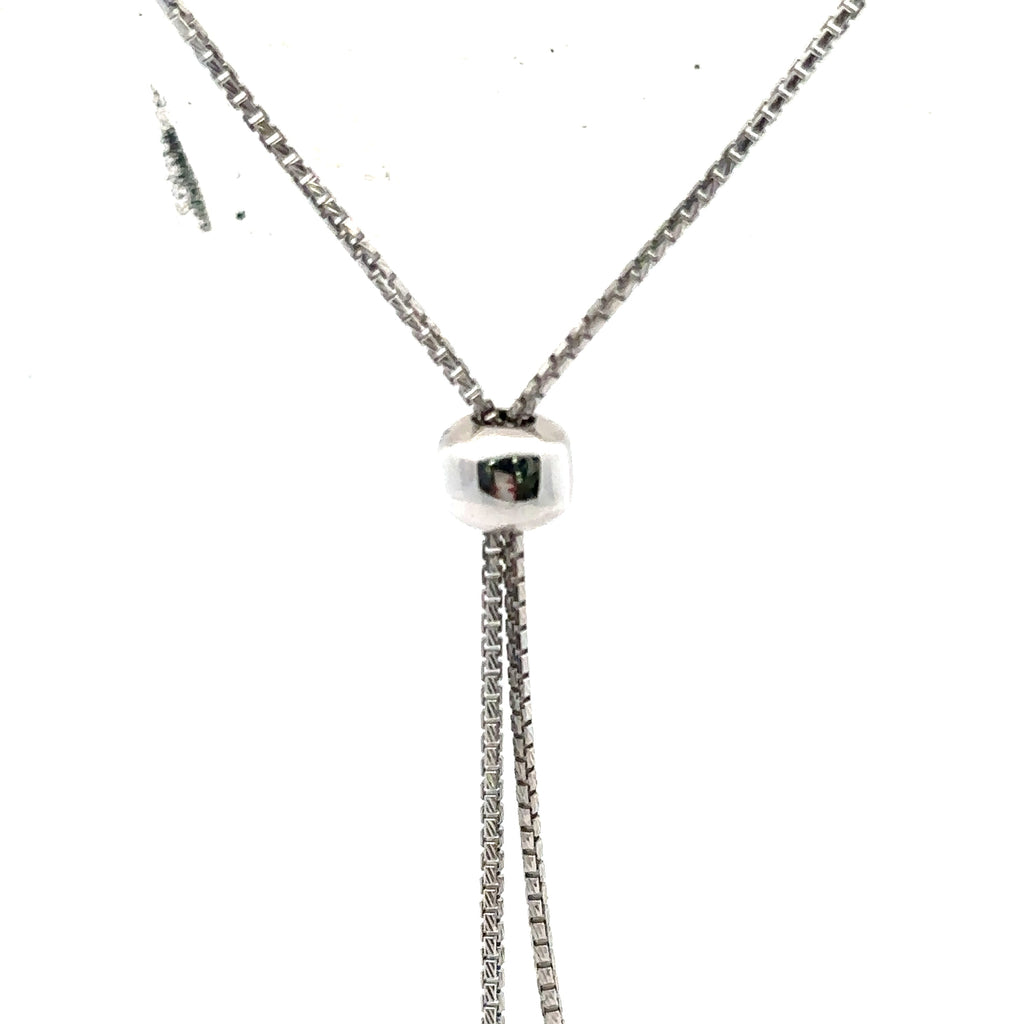 14k White Gold 6.00Ct Diamond Tennis Bolo adjustable Necklace, 17.3g,  S108059