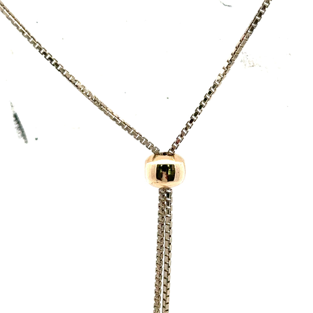 14k Yellow Gold 9.35Ct Diamond Tennis Bolo adjustable Necklace, 32.5g,  S108064