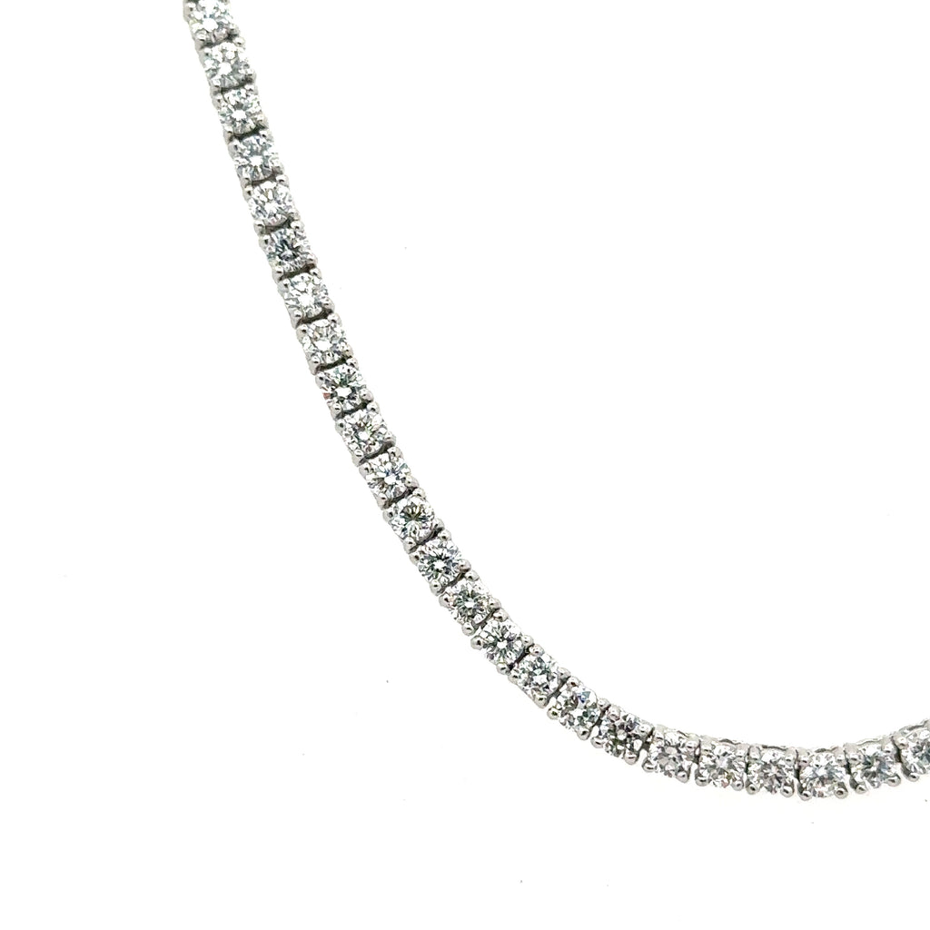 14K White Gold 10.00 CT Lab Grown Diamond Tennis Necklace, 17", 14.6g, S108058