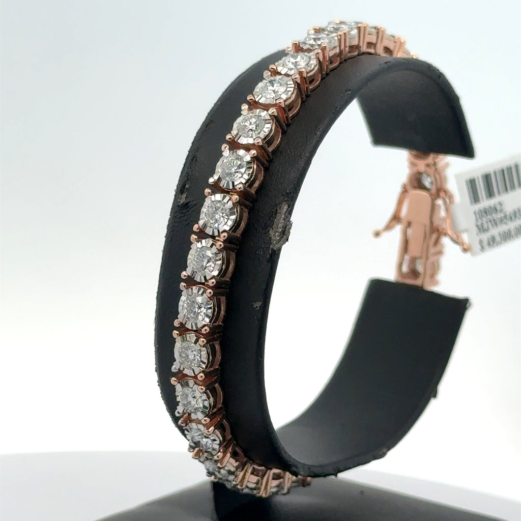 14k Rose Gold 6.75 CT Diamond Tennis Bracelet, 7", 20.9, S108062