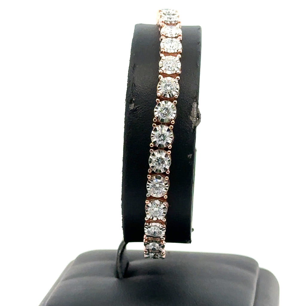 14k Rose Gold 6.75 CT Diamond Tennis Bracelet, 7", 20.9, S108062