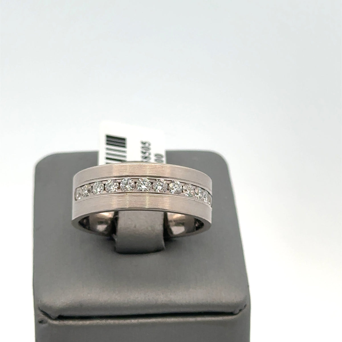 14k White Gold 0.75cT Diamond Men's Wedding Band, 11.8g, Size 10, S108075