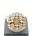 18K Yellow Gold 10.00CT Diamond Ladies Cocktail Ring, 33.7gm Size 8.5 S16253