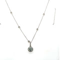 14k White Gold 1.44CT lab grown & Natural Diamond Necklace, 3.3g, S108093