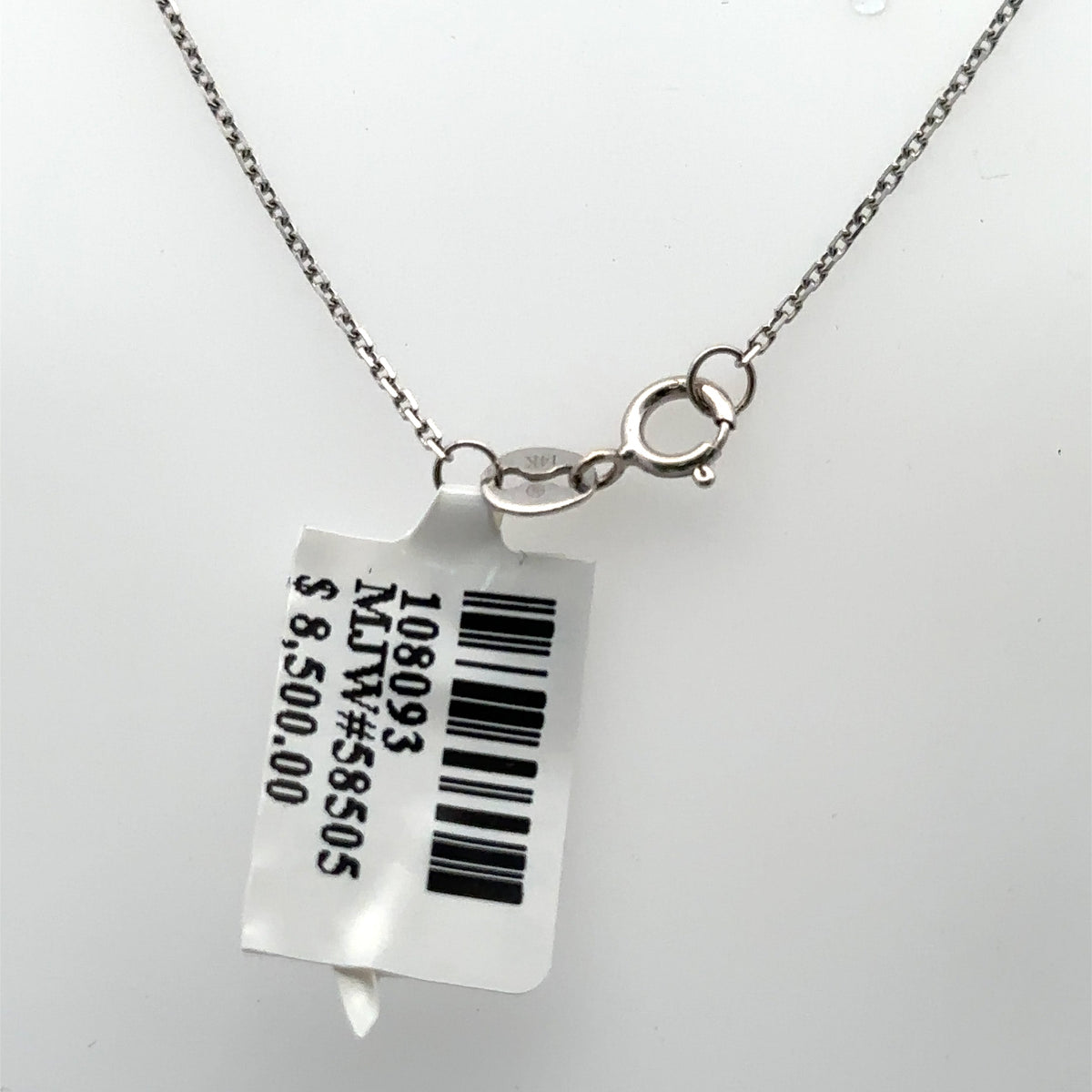 14k White Gold 1.44CT lab grown & Natural Diamond Necklace, 3.3g, S108093