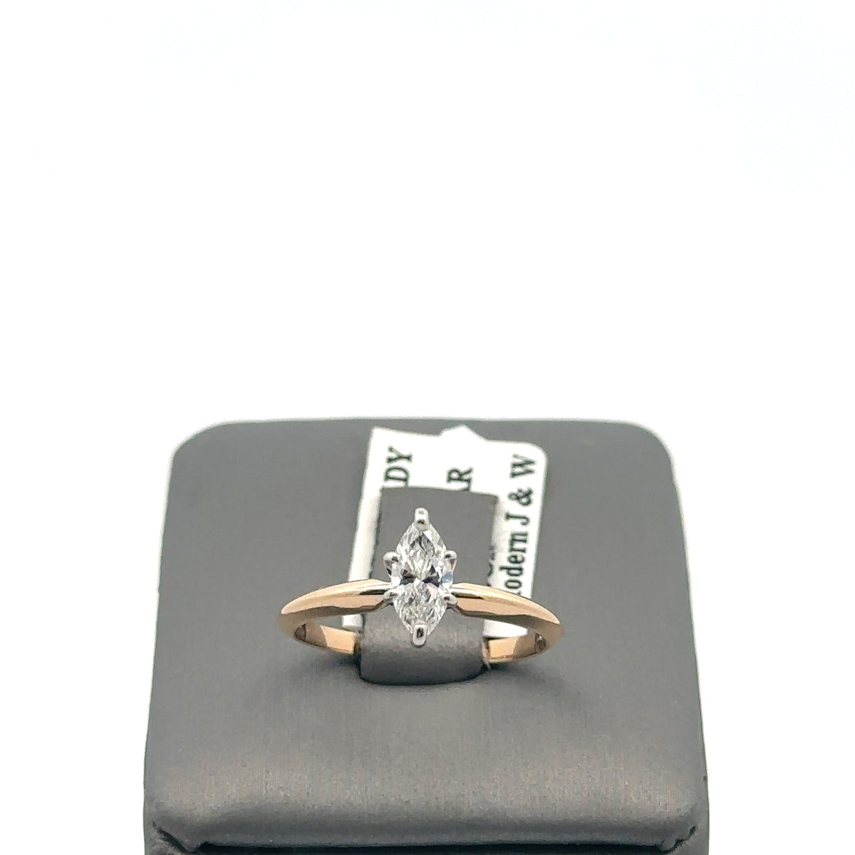 14k Yellow Gold 0.50Ct Marquise Diamond Engagement Ring, 1.8gm, Size 5.5 S108102