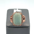 LeVian 14k Rose Gold Jade & Diamonds Ladies Ring, 7.9gm, Size 9.5, S108108