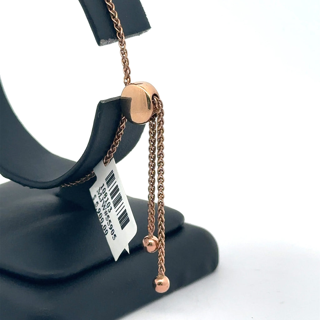 LeVian 14k Rose Gold Garnet & Halo Diamonds Bolo Bracelet, 9.9.G, S108103