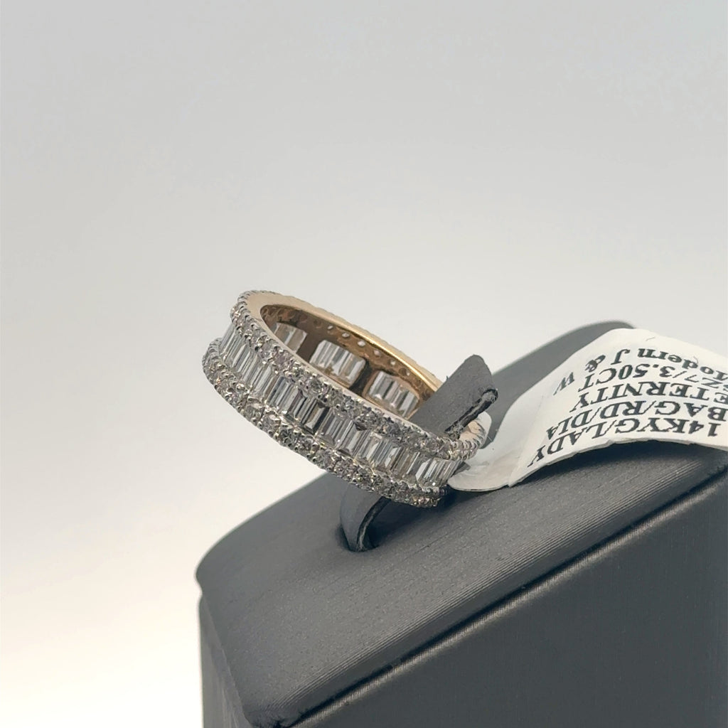 14k Yellow Gold 3.25 CT Baguette Diamond Eternity Band 4.1 gm Size 7 S107461