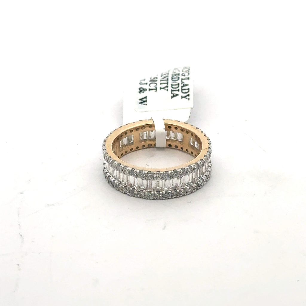14k Yellow Gold 3.25 CT Baguette Diamond Eternity Band 4.1 gm Size 7 S107461