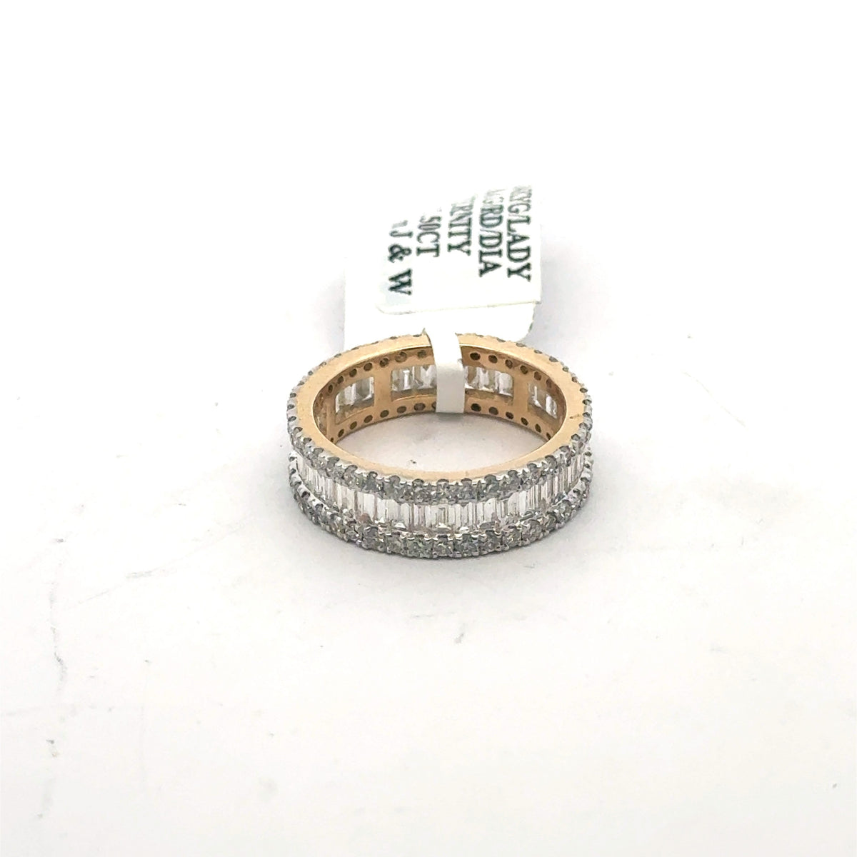 14k Yellow Gold 3.25 CT Baguette Diamond Eternity Band 4.1 gm Size 7 S107461