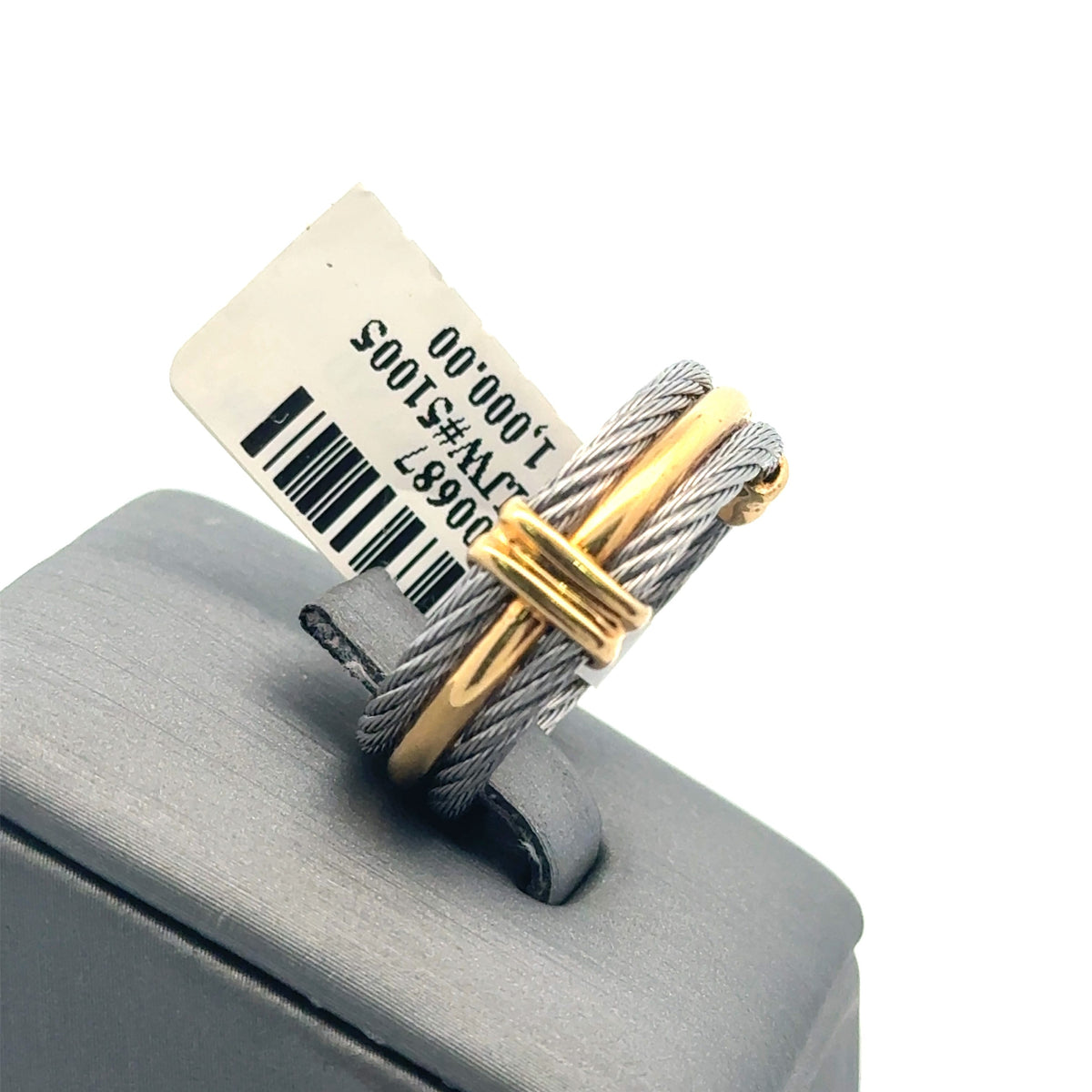 18k Yellow Gold & Stainless Steel Men's Wedding Band, Size - 8.5, 5gm S100687