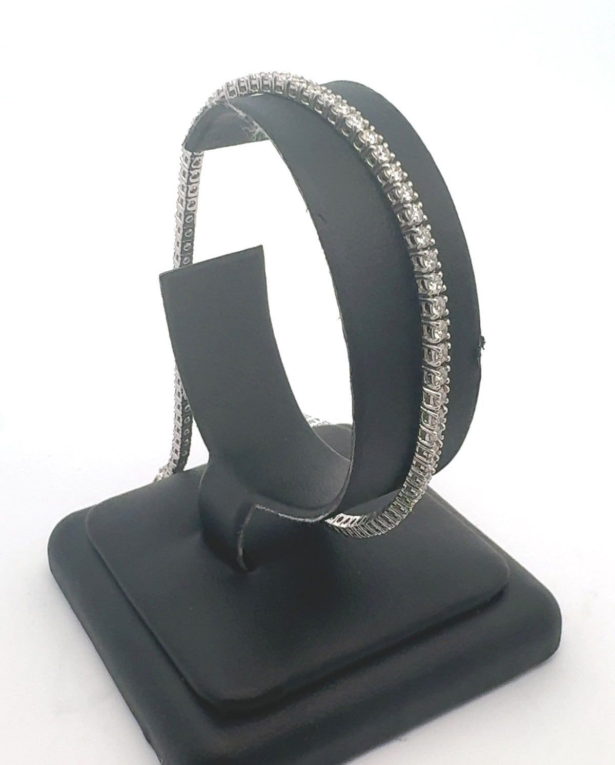 14k White Gold 3.75 CT Diamond Anklet Bracelet, 10", 9.5g, S16297