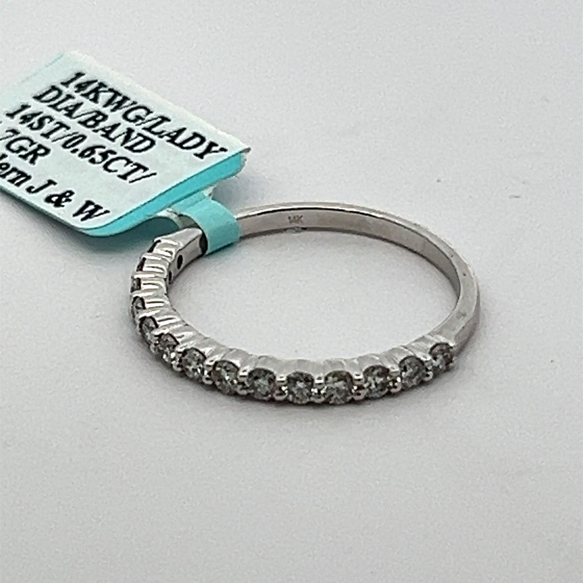 14k White Gold 0.65CT Baguette & Round Diamond Ring, 1.7gm, size 7 S108156