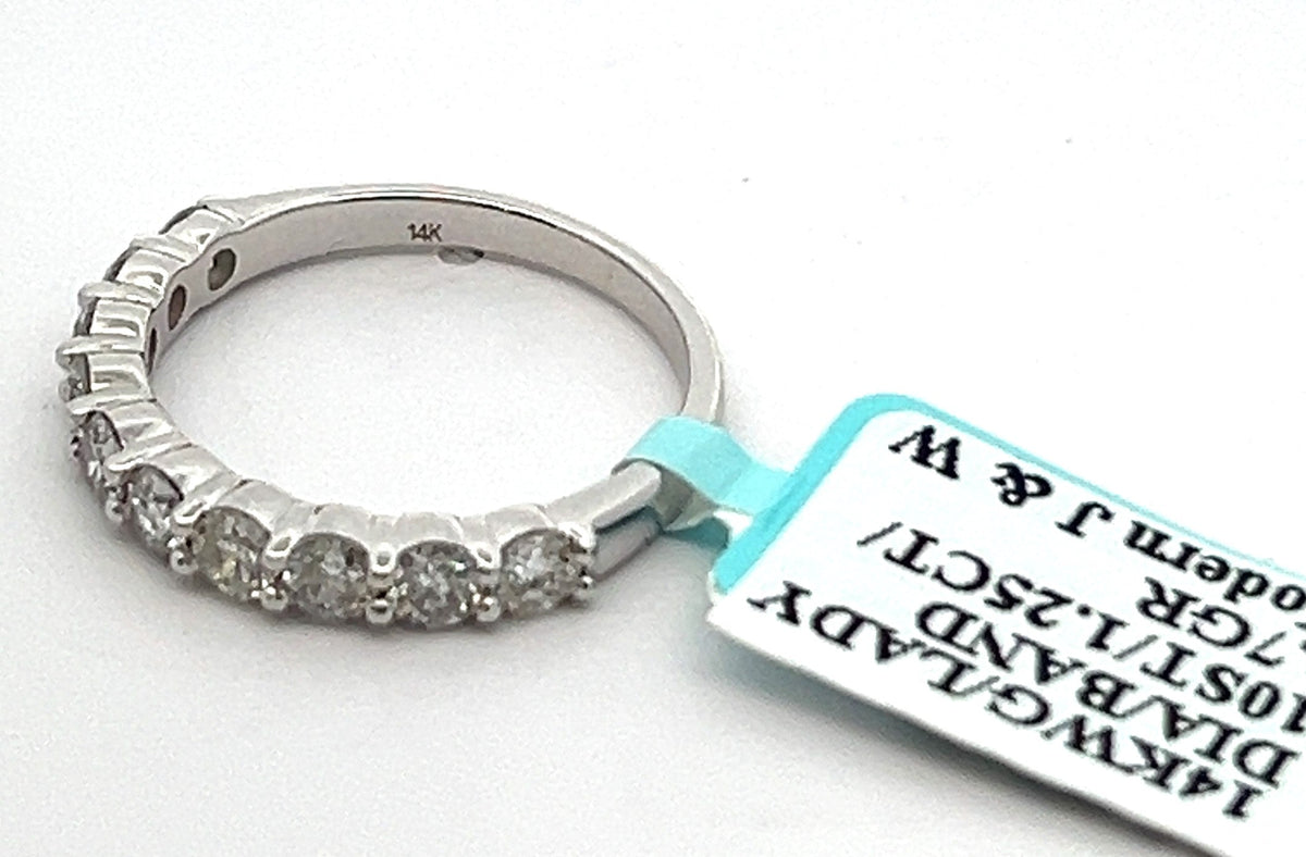 14k White Gold 1.0CT Baguette & Round Diamond Ring, 2.7gm, size 7 S108153