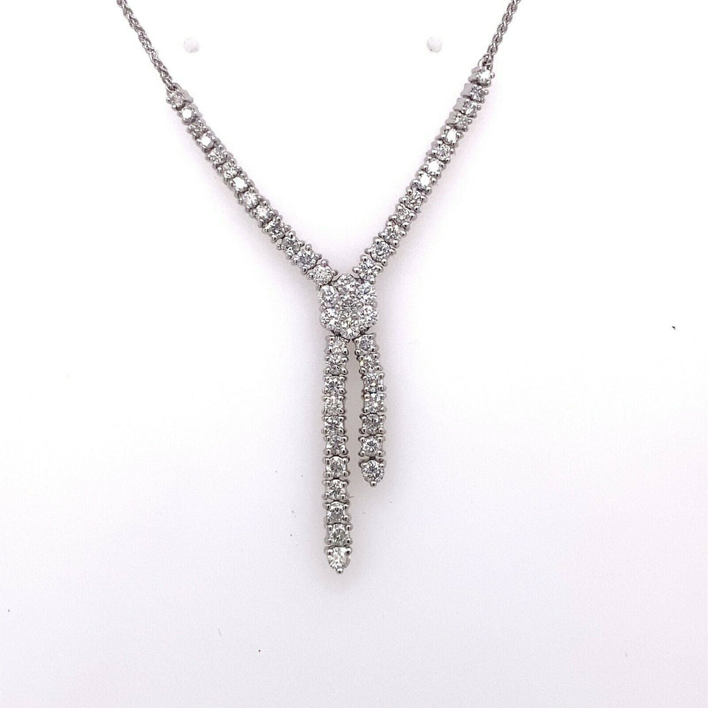 14k White Gold 1.50 CT Diamond Fancy Ladies Necklace, S14634