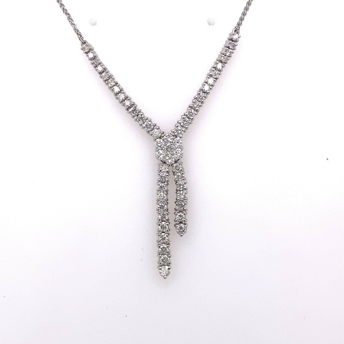 14k White Gold 1.50 CT Diamond Fancy Ladies Necklace, S14634
